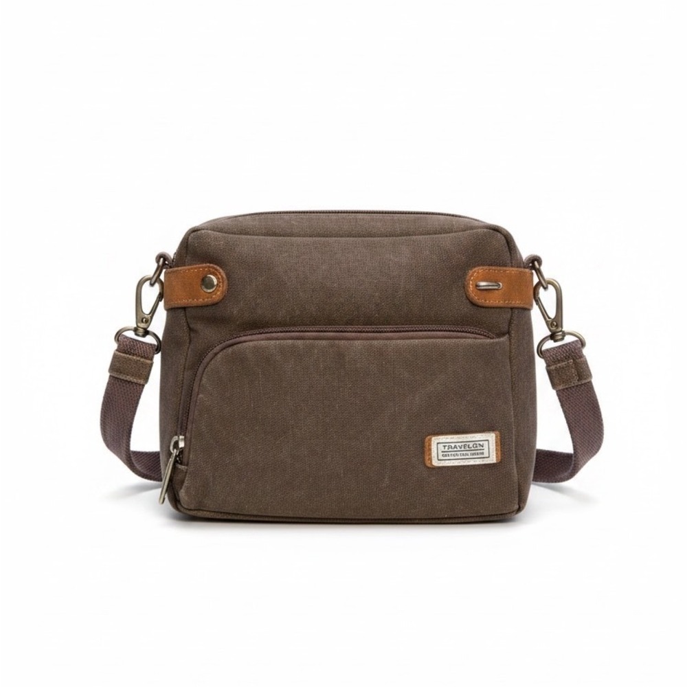 Travelon Heritage Crossbody Bag OS Brown Canvas Anti-Theft Travel Gorpcore